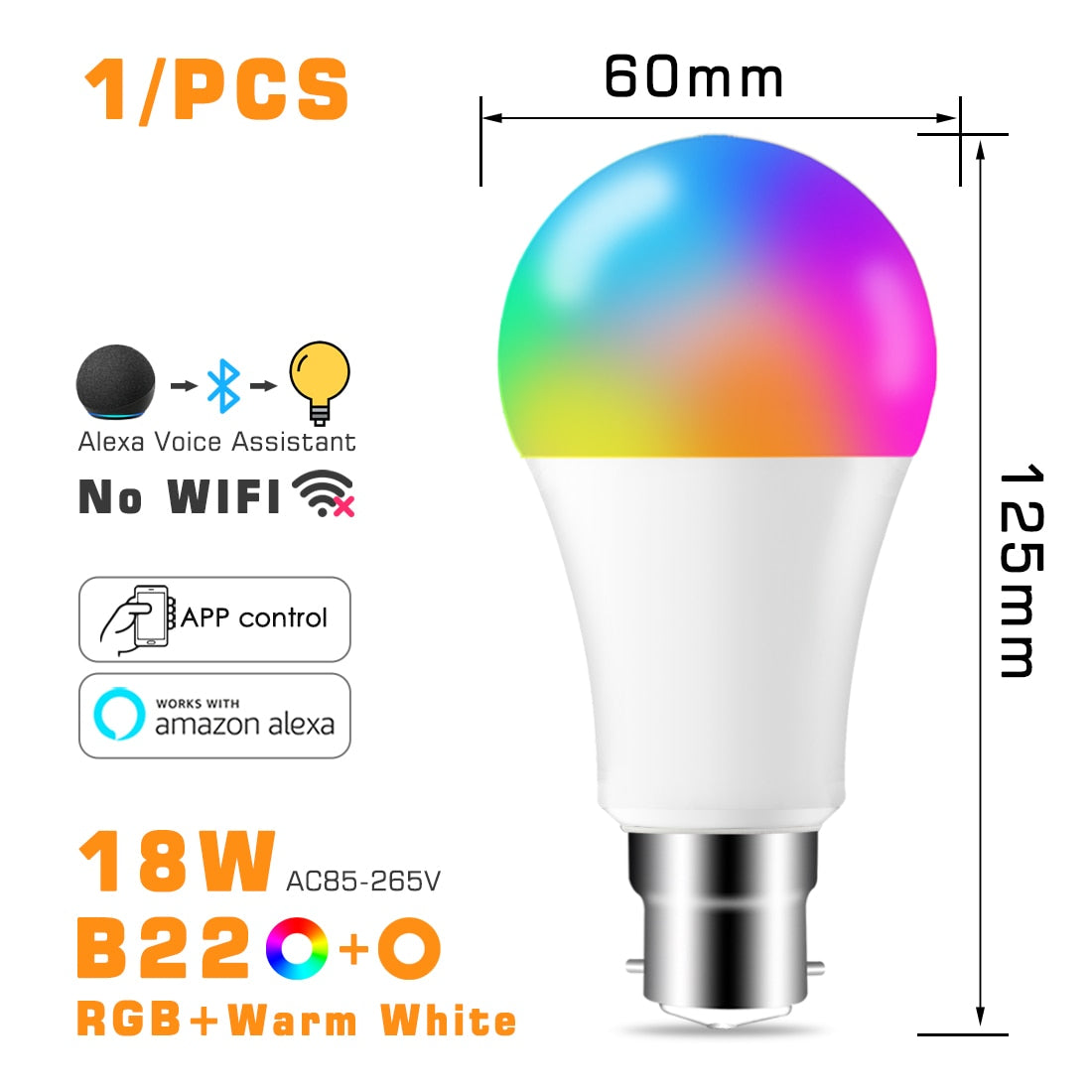 Smart LED Light Bulb RGB Bluetooth-Compatible