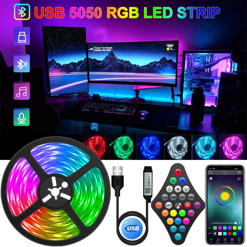 USB LED Strip Lights APP Control Color Changing Lights