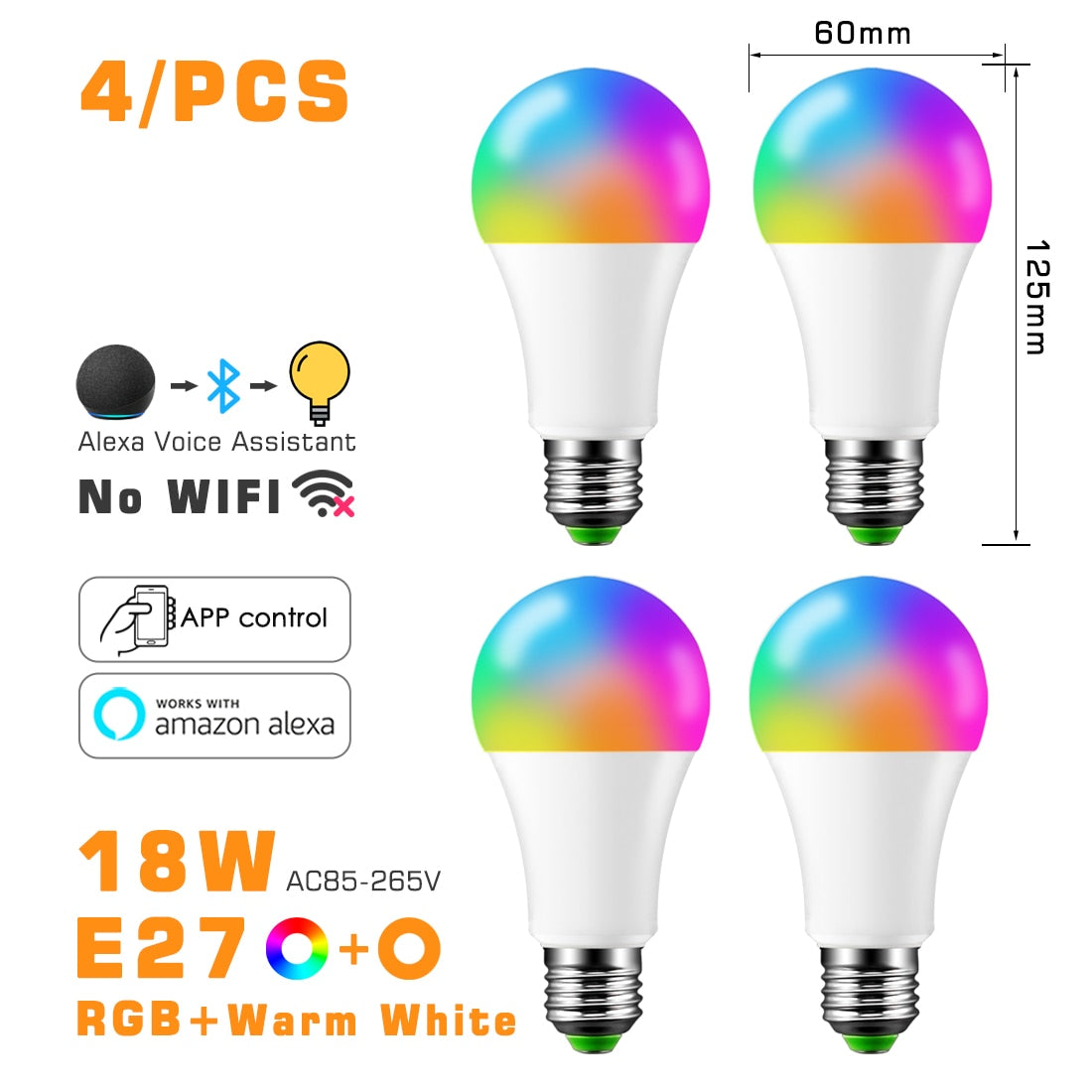 Smart LED Light Bulb RGB Bluetooth-Compatible